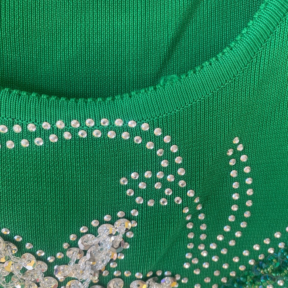 Y2k Green Sequin embellished Tank Top - Picture 5 of 7